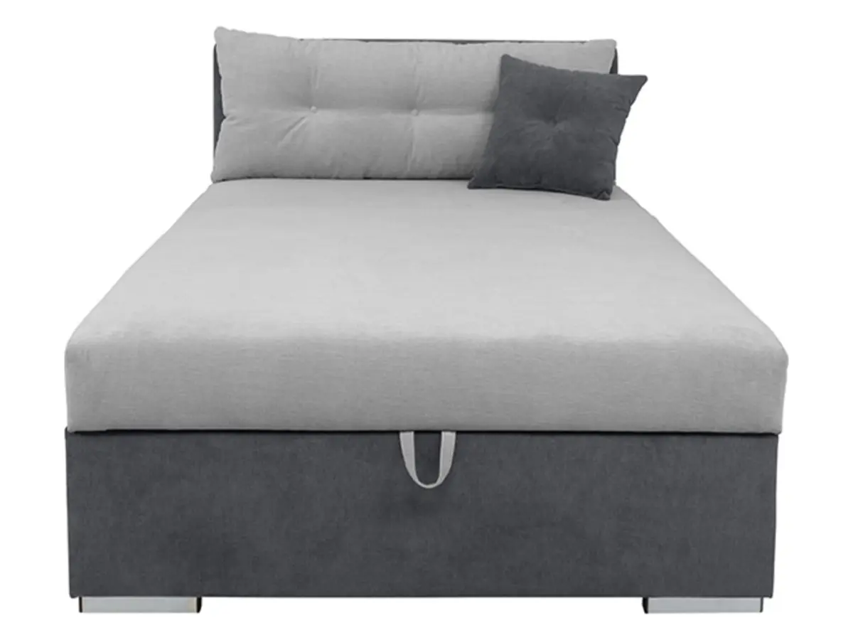 Sofá cama Rico con contenedor y respaldo ajustable gris