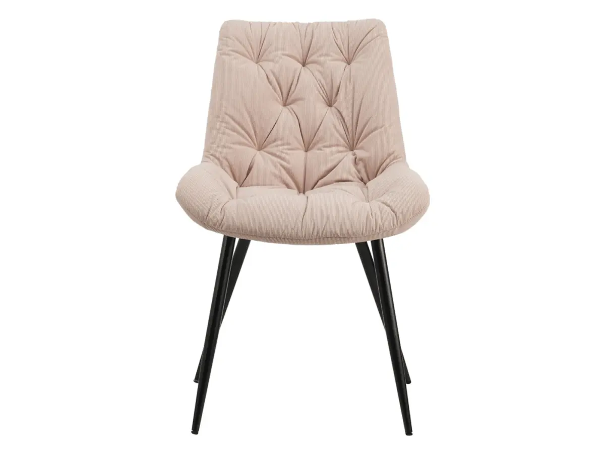 Silla tapizada Claudio de pana rosa claro