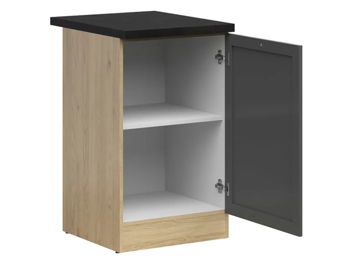 Mueble bajo de cocina Junona Line 50 cm derecho grafito con encimera
