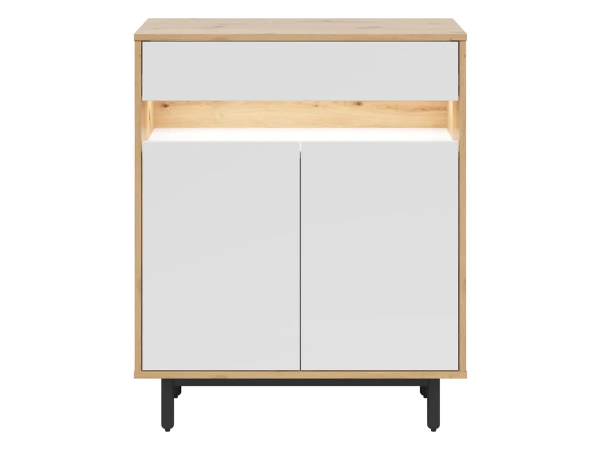 Комод Gap 90 см с 2 дверцами и ящиком дуб артизан/белый