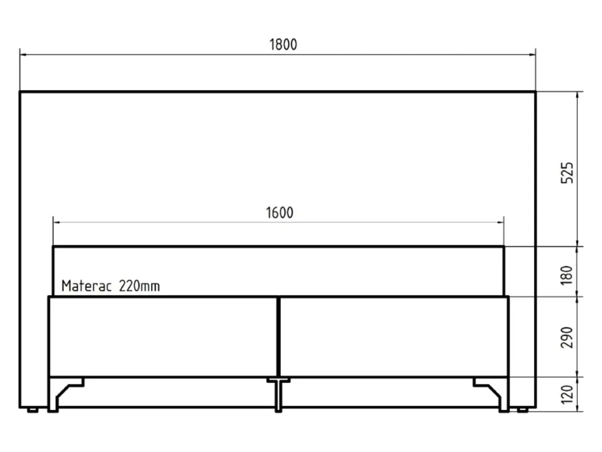 Continental bed Joy 160x200 with storage light beige
