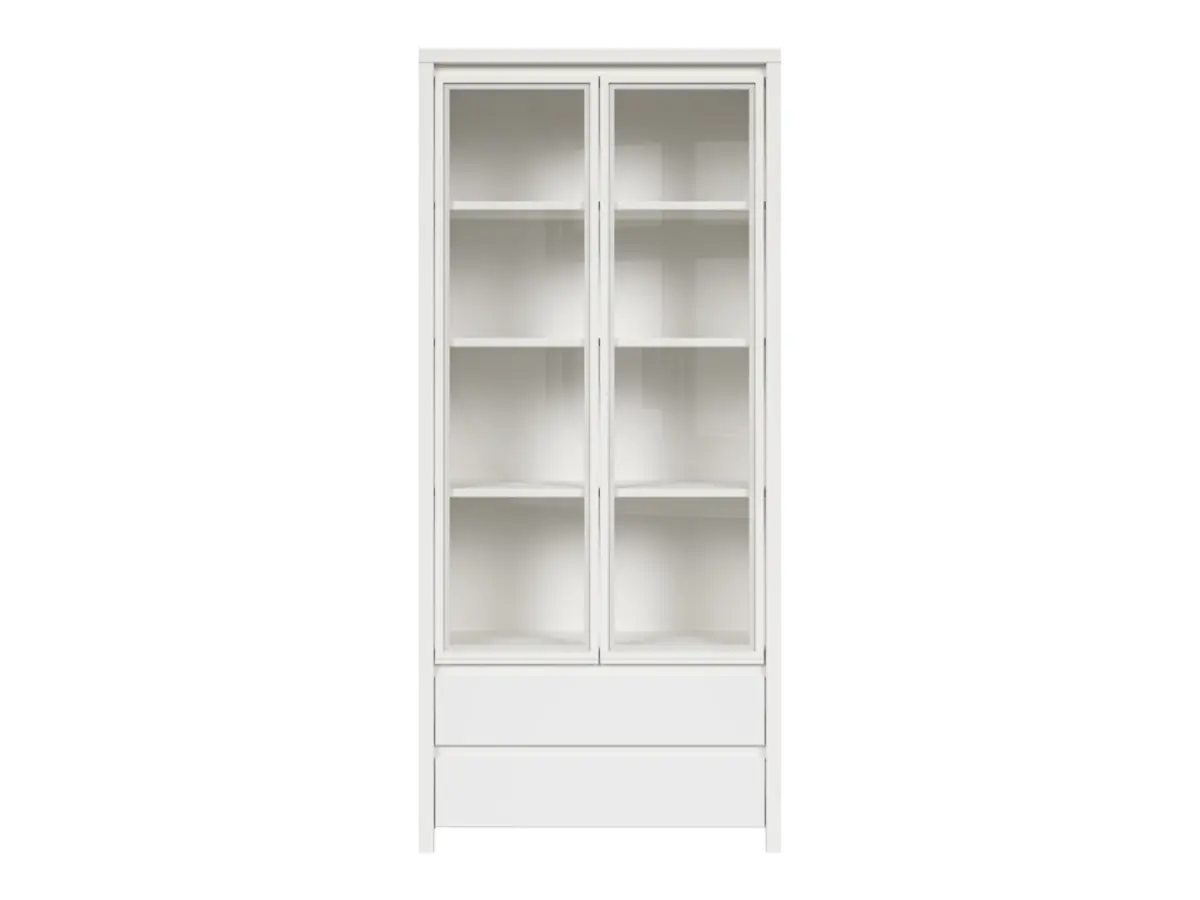 Vitrina Kaspian 90 cm con 2 puertas y 2 cajones blanca