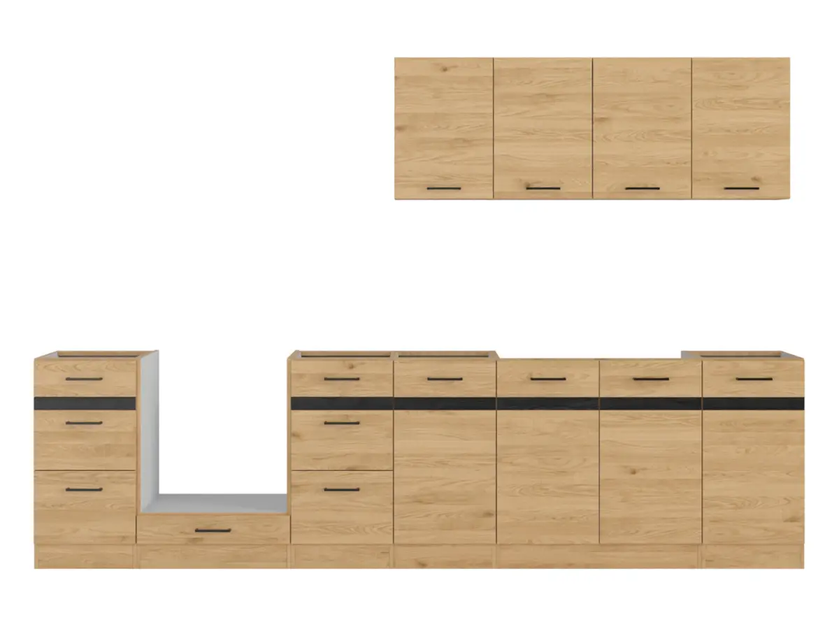 Conjunto de cocina Junona Line 300 cm roble bernstein