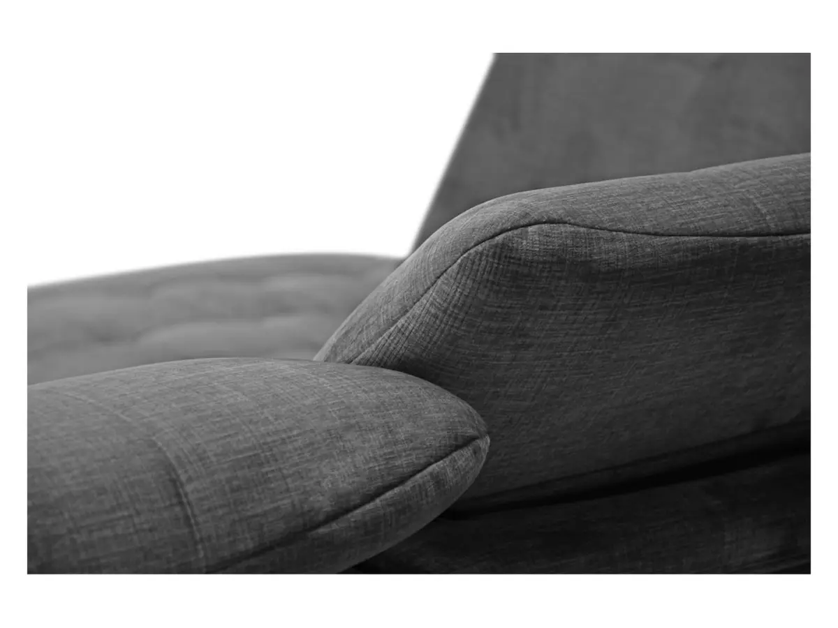 Sofá rinconera izquierdo Aragon extensible con reposacabezas y asiento regulables gris