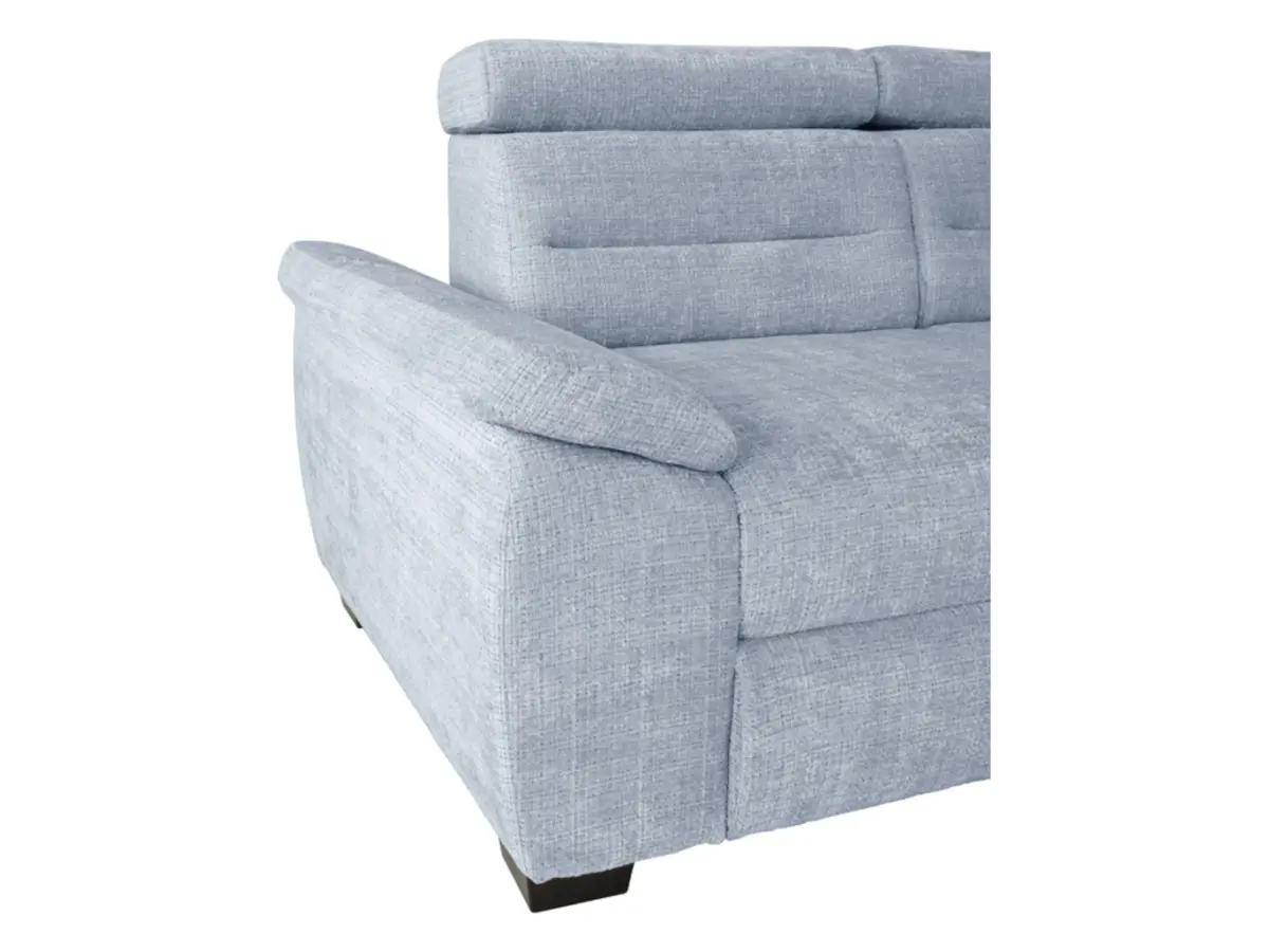 Sofá rinconera derecha Aguda convertible con arcón azul