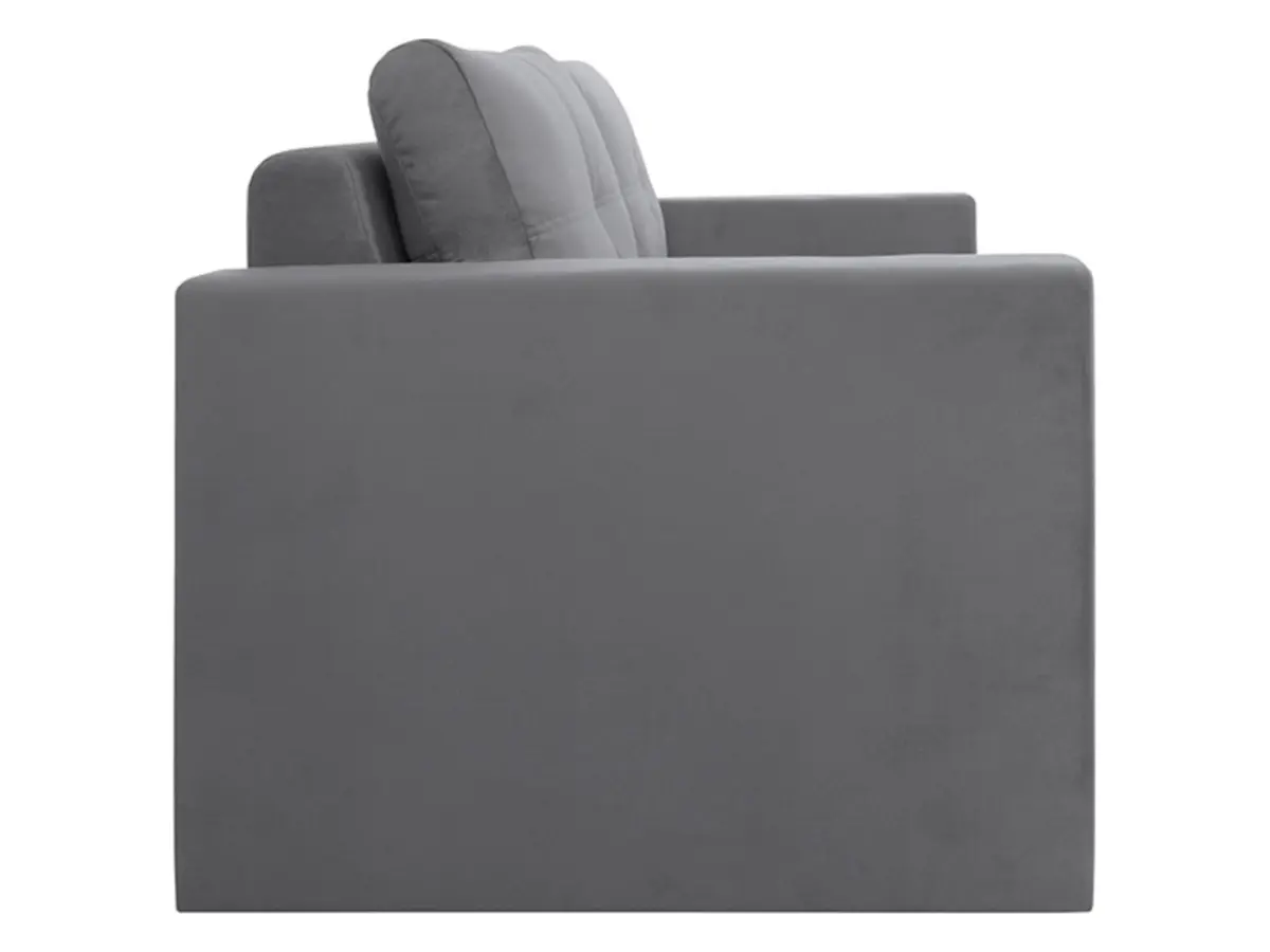 Sofá de dos plazas Bunio III convertible con arcón gris