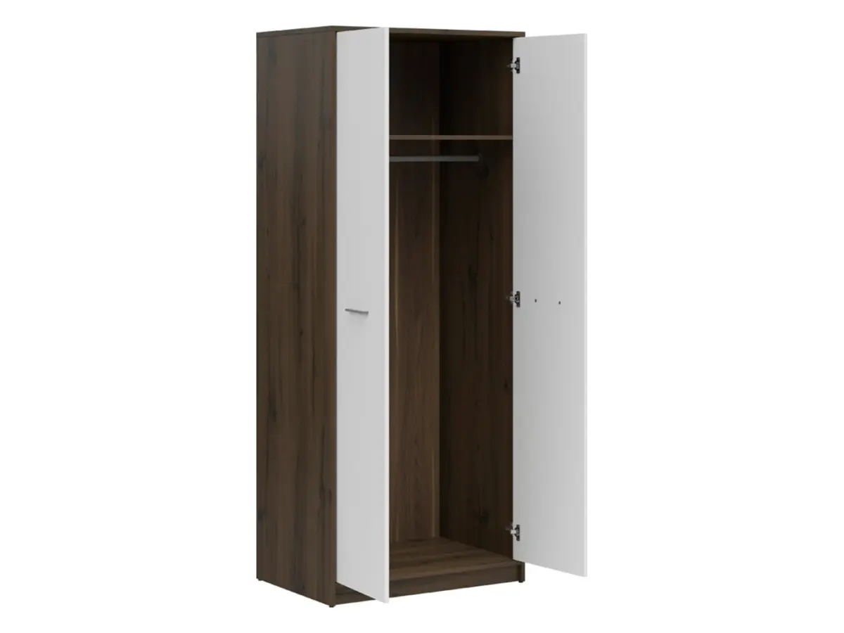 Armario de dos puertas Nepo Plus 80 cm roble noble/blanco