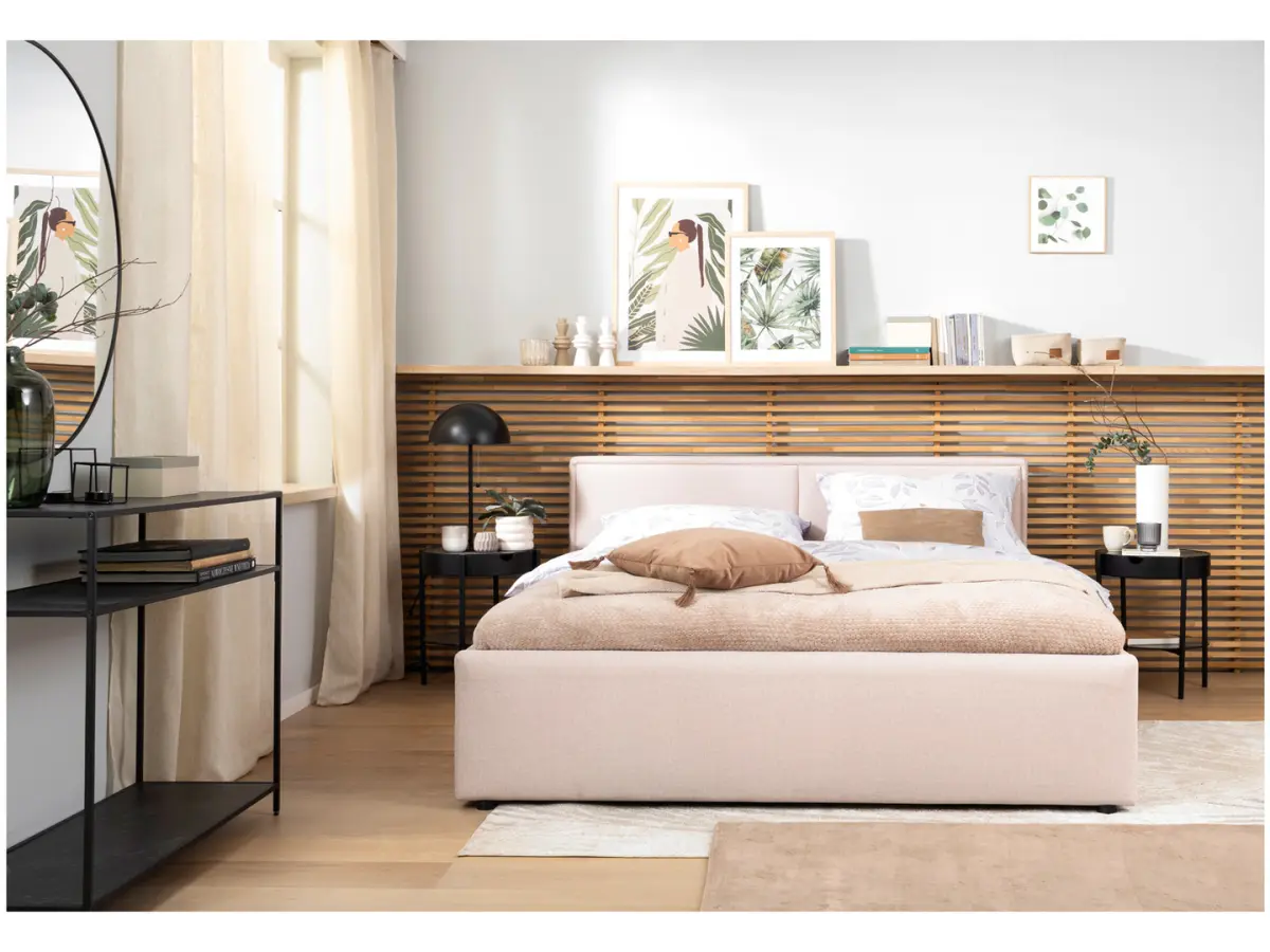 Cama tapizada Nedin 160x200 beige
