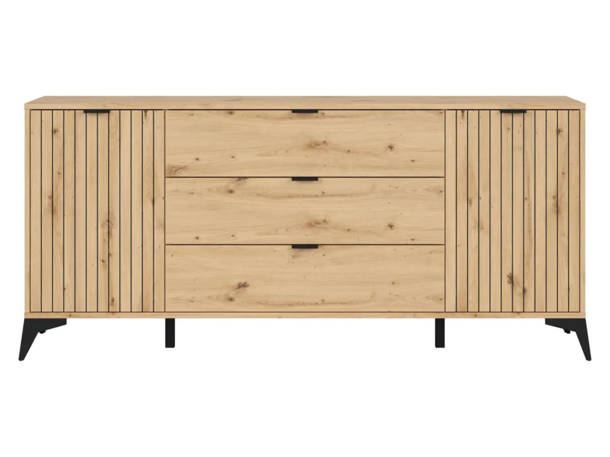Cómoda Lamea 180 cm con 2 puertas y 3 cajones roble artisan
