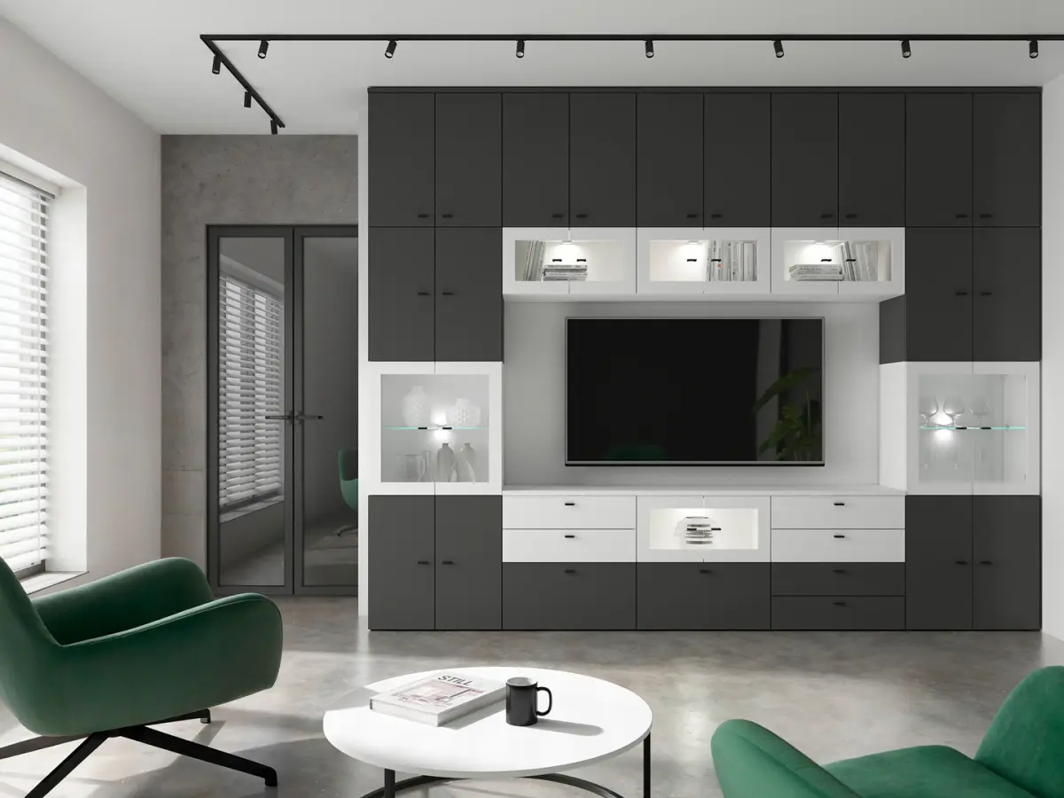 Armario System 64 con 2 puertas grafito