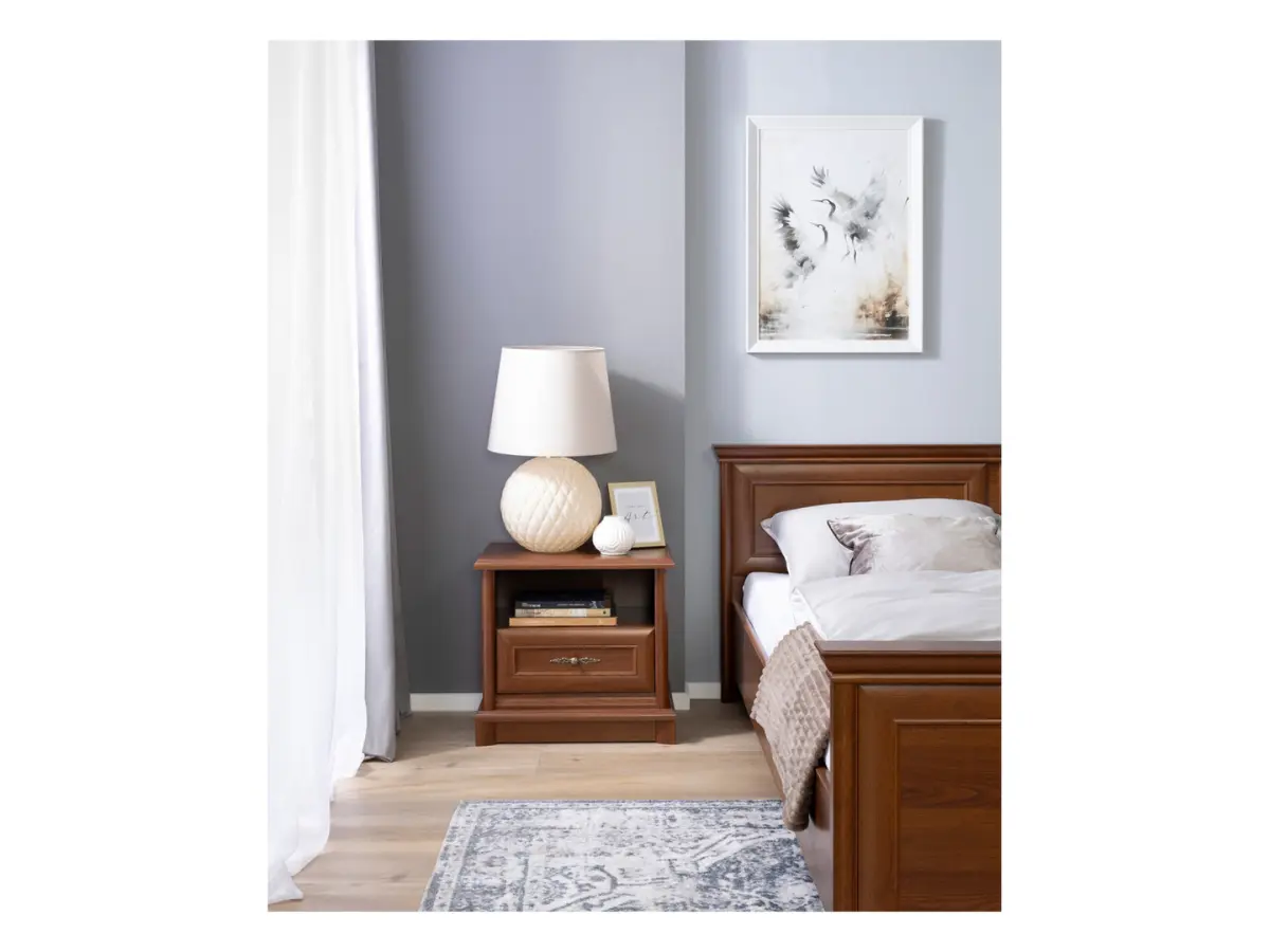 Mesita de noche Kent 56 cm con cajón castaño