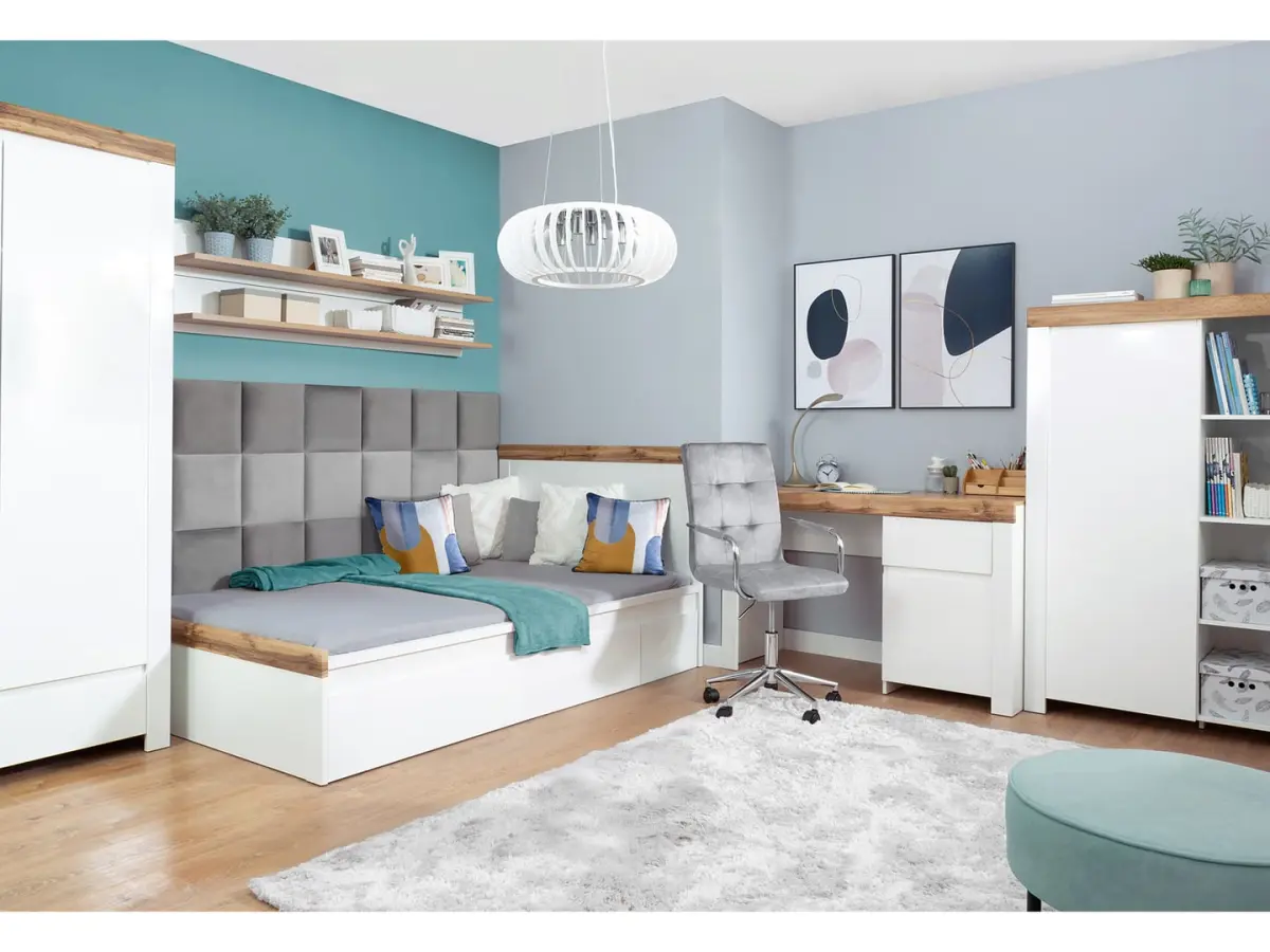 Estantería Holten 98 cm con puertas y 4 estantes blanca