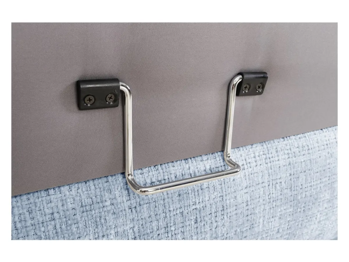 Sofá rinconera izquierdo Aguda convertible con arcón azul