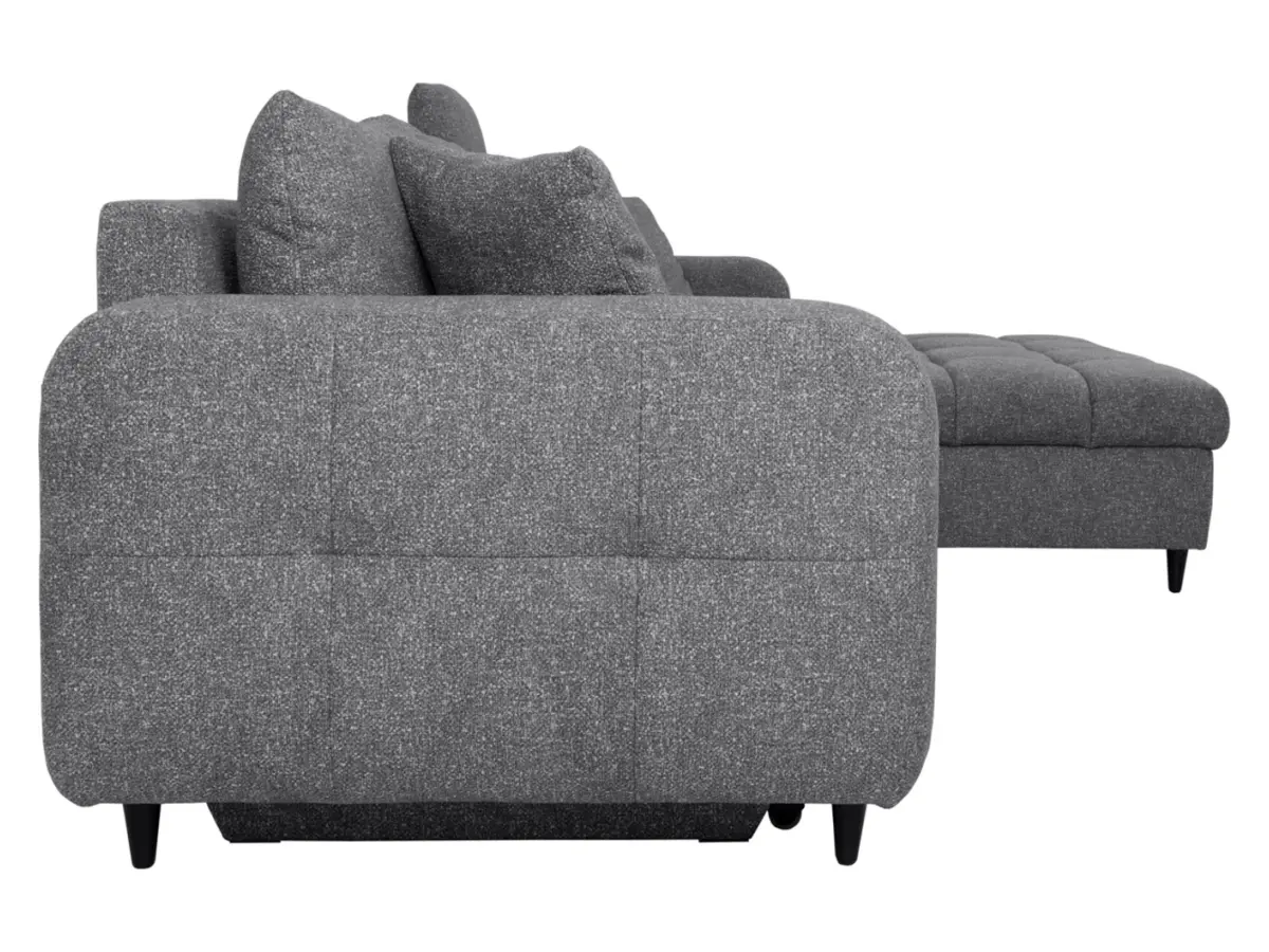 Sofá rinconera universal Twist New desplegable con arcón gris