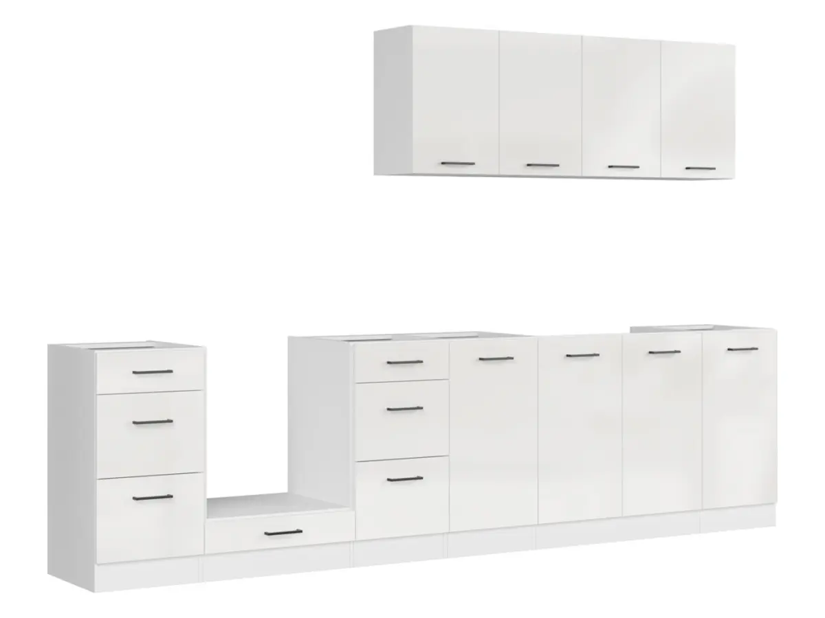 Conjunto de cocina Junona Line 300 cm brillo tiza