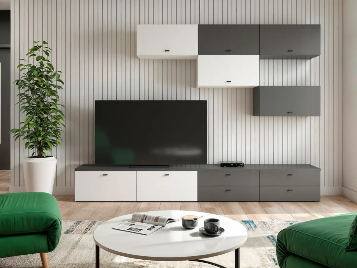 Комод System 64 с 2 ящиками графитовый