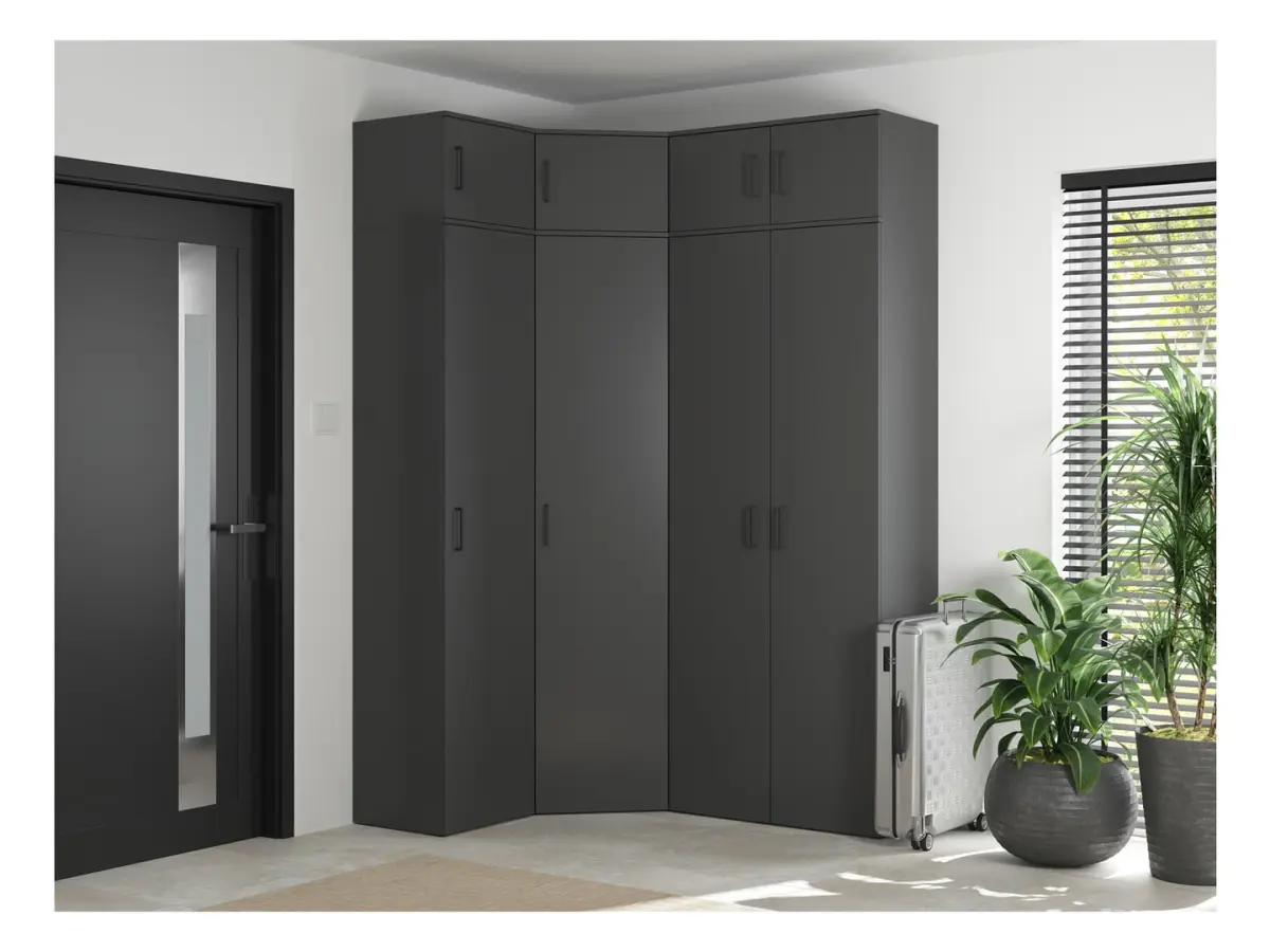 Estantería de esquina MultiDo 71,5x71,5 cm con puertas atelier claro