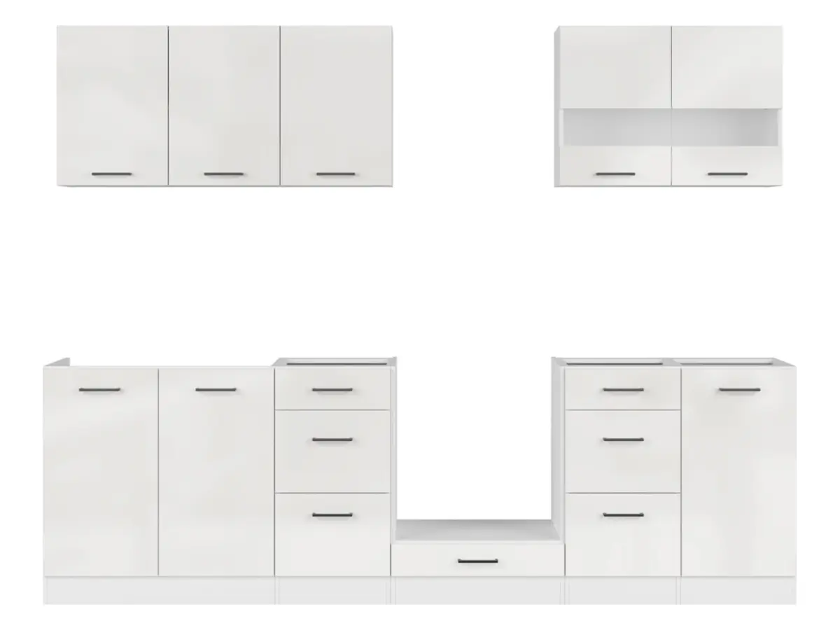 Conjunto de cocina Junona Line 260 cm tiza brillo