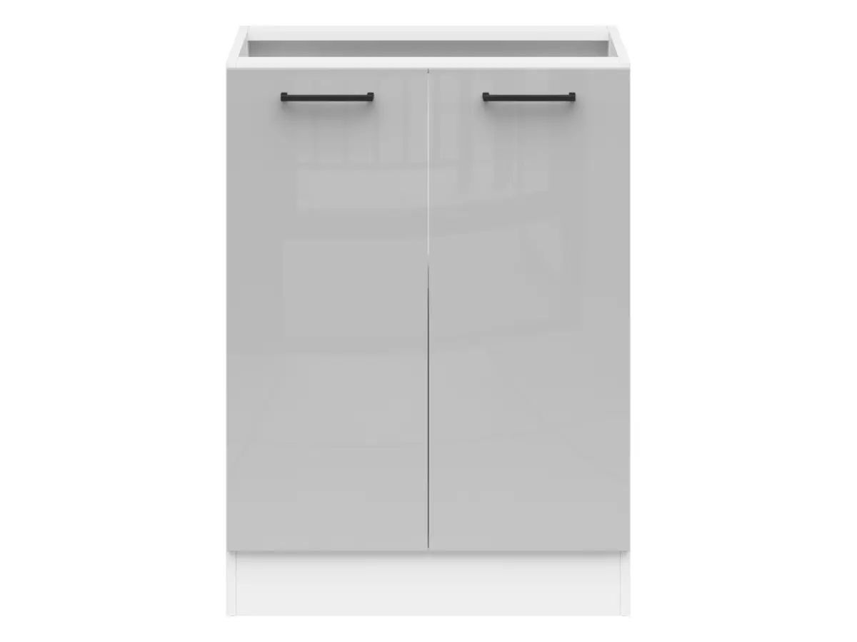Armario de cocina inferior Junona Line 60 cm gris claro brillo
