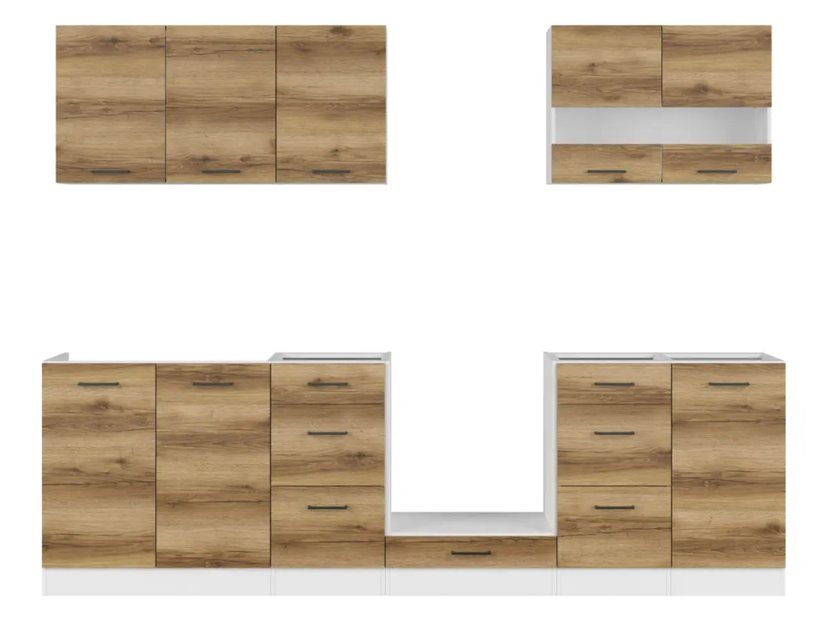 Conjunto de cocina Junona Line 260 cm roble delano claro