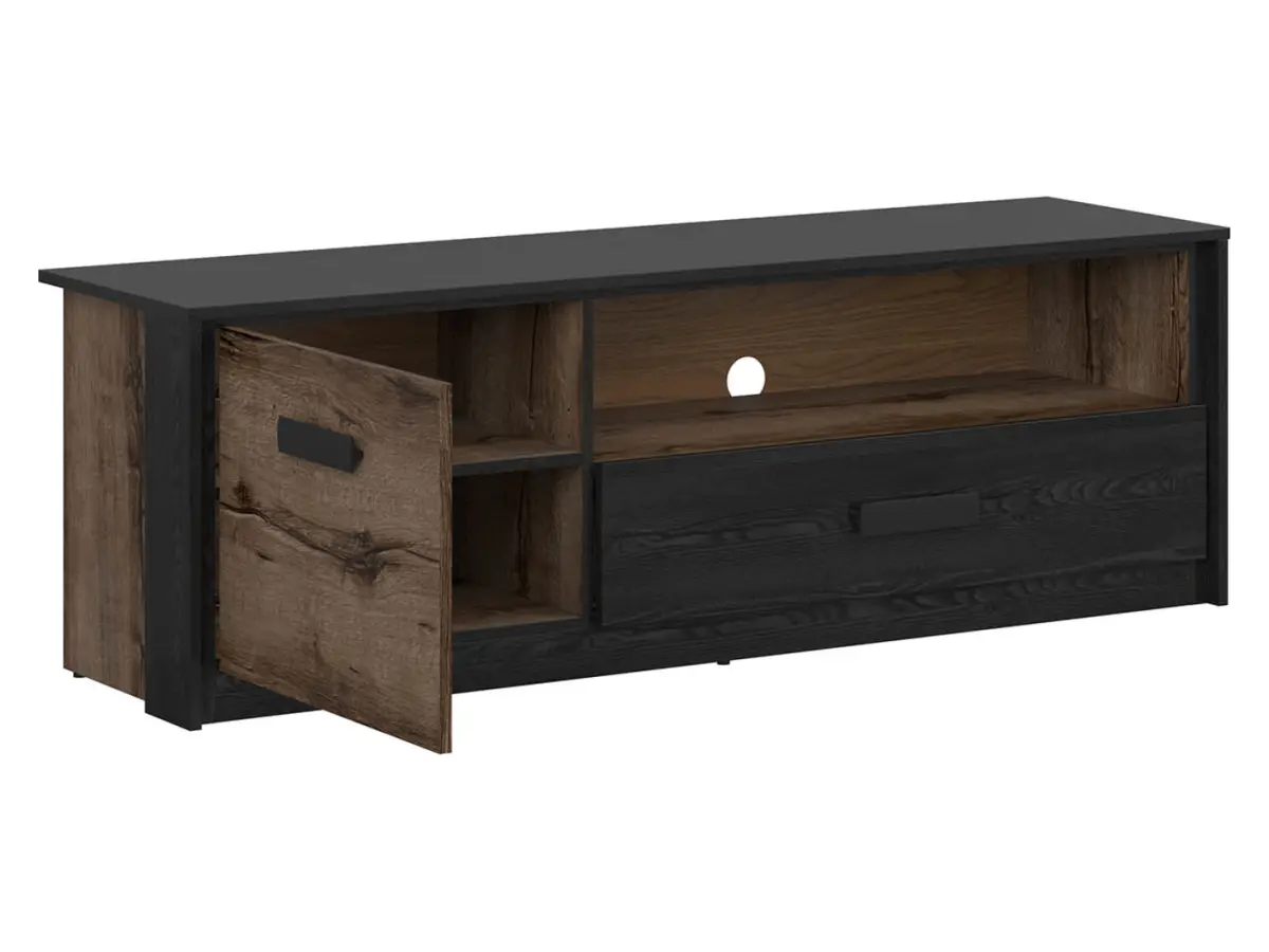 Mueble RTV Kassel 150 cm con puertas y cajón roble monastery