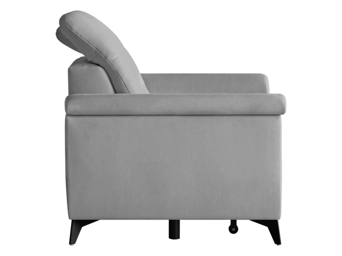 Sofá de tres plazas Doria convertible de terciopelo gris