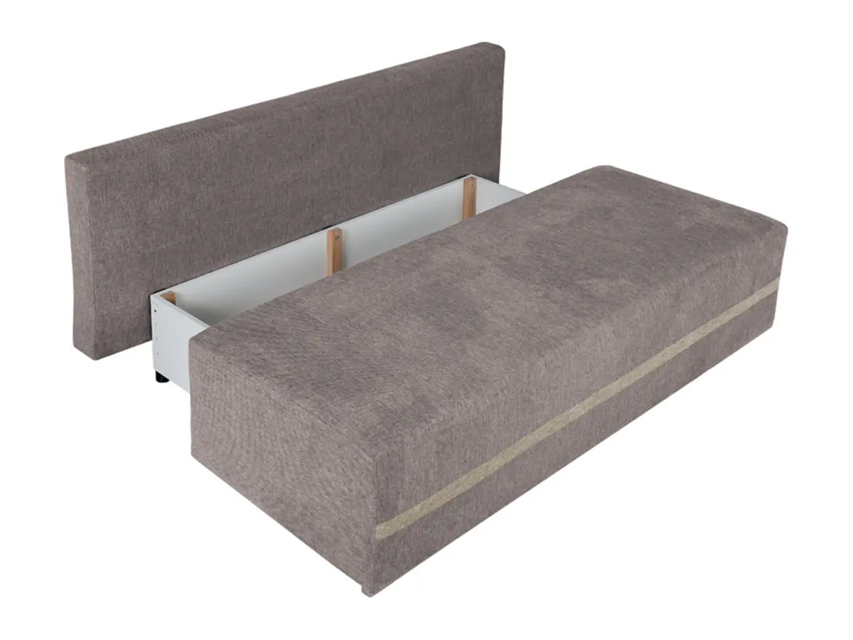 Sofá de tres plazas Mata con función de dormir y arcón beige