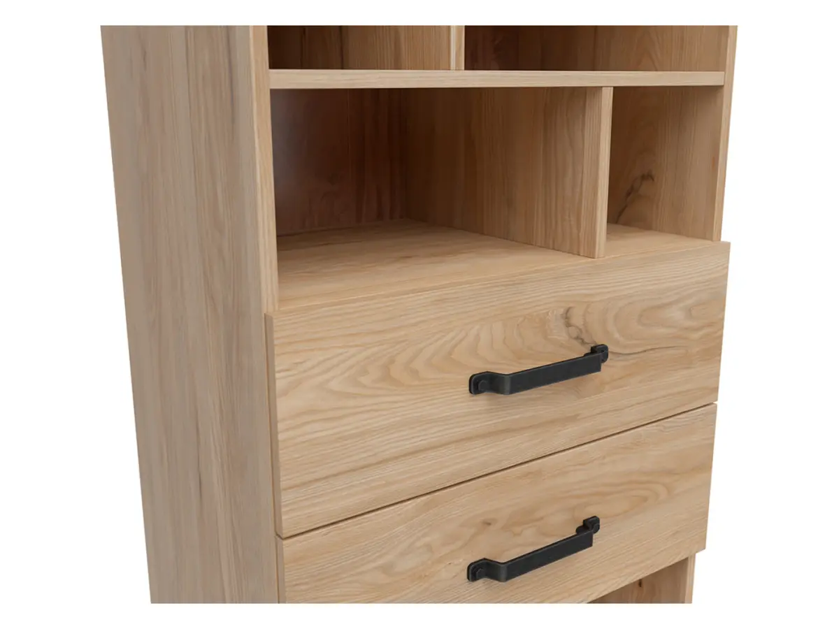 Estantería Lara 60 m con 2 cajones y 5 estantes fresno belarus