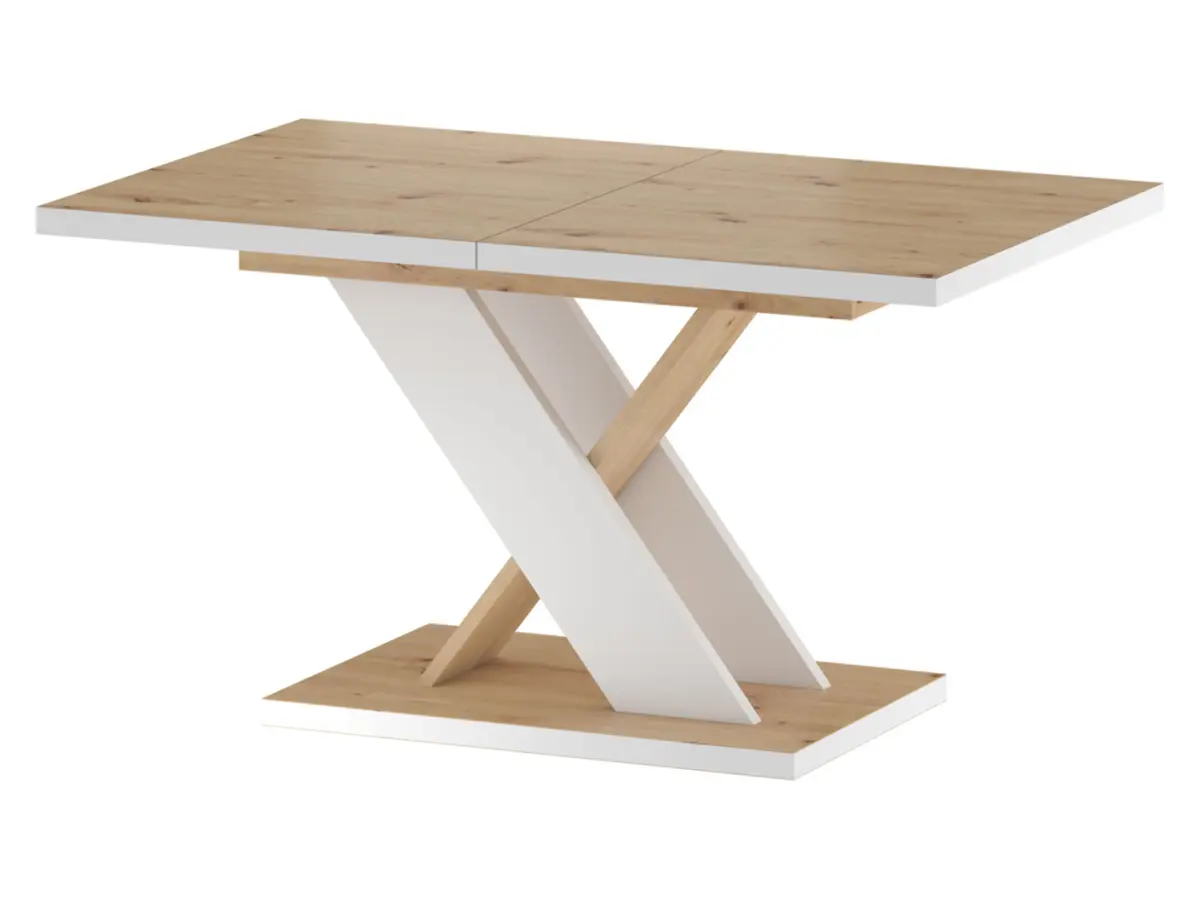 Mesa extensible Eryk 138/178x85 roble wotan/blanco