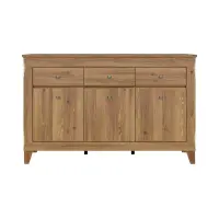 Cómoda Bergen 156 cm con 3 puertas y 3 cajones alerce sibiu dorado