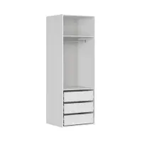Armario de dos puertas Flex 75 cm con espejo blanco brillo
