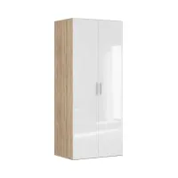 Armario de dos puertas Flex 100 cm blanco brillo