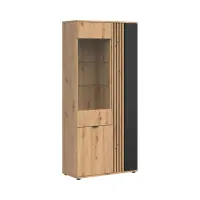 Vitrina Vabres 90 cm con 3 puertas roble artisan lama