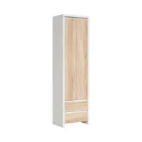 Estantería Kaspian 56 cm con puertas y 2 cajones blanco/roble sonoma