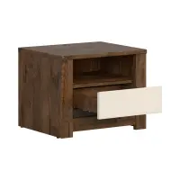 Mesita de noche Ruso 54 cm con cajón roble april/brillo perlado