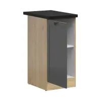 Нижний кухонный шкаф Junona Line 40 см левый графитовый со столешницей