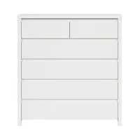 Cómoda Kaspian 105 cm con 6 cajones blanca