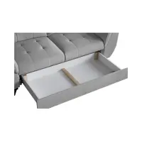 Sofá de dos plazas Doria con arcón de terciopelo gris