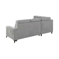 Sofá rinconera izquierdo Amado convertible con arcón gris