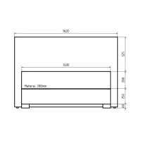 Cama continental Reve 140x200 con contenedor negra