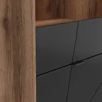 Vitrina Forn 64 cm con 2 puertas roble delano oscuro/negro mate