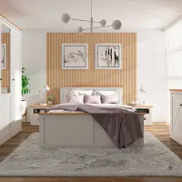 Кровать Frija 160x200 с каркасом и ящиком сосна андерсен белая