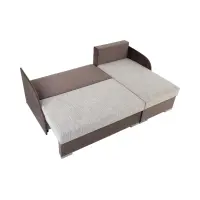 Sofá rinconera universal Merin con función de cama y 2 arcones marrón