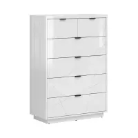 Cómoda Forn 90 cm con 6 cajones blanco brillo