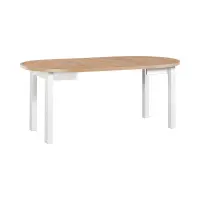Mesa extensible redonda Balard 100-180/100 roble artisan/blanco