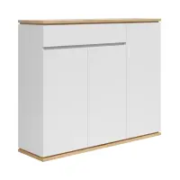Cómoda Yamael 135 cm con 3 puertas y un cajón roble artisan/blanco