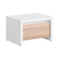 Mesita de noche Kaspian 51 cm con cajón blanco/roble sonoma
