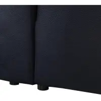 Sofá de tres plazas Royal IV convertible con arcón negro