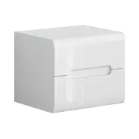 Mesita de noche Azteca Trio 50 cm con 2 cajones blanco brillo