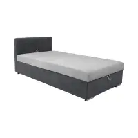 Sofá cama Rico con contenedor y respaldo ajustable gris